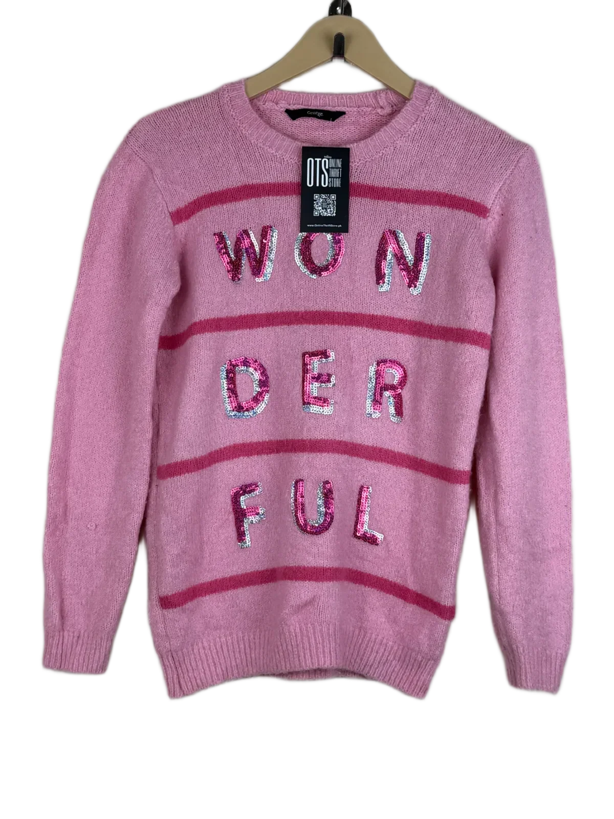 Premium Condition Winter Knitted Tops | Preloved George | Pink Acrylic | Thrift Shop for Women Karachi Pakistan | OTS