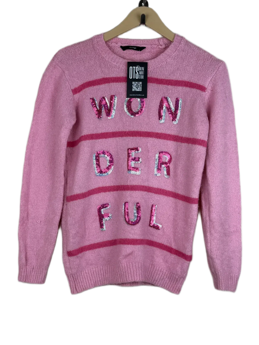 Premium Condition Winter Knitted Tops | Preloved George | Pink Acrylic | Thrift Shop for Women Karachi Pakistan | OTS