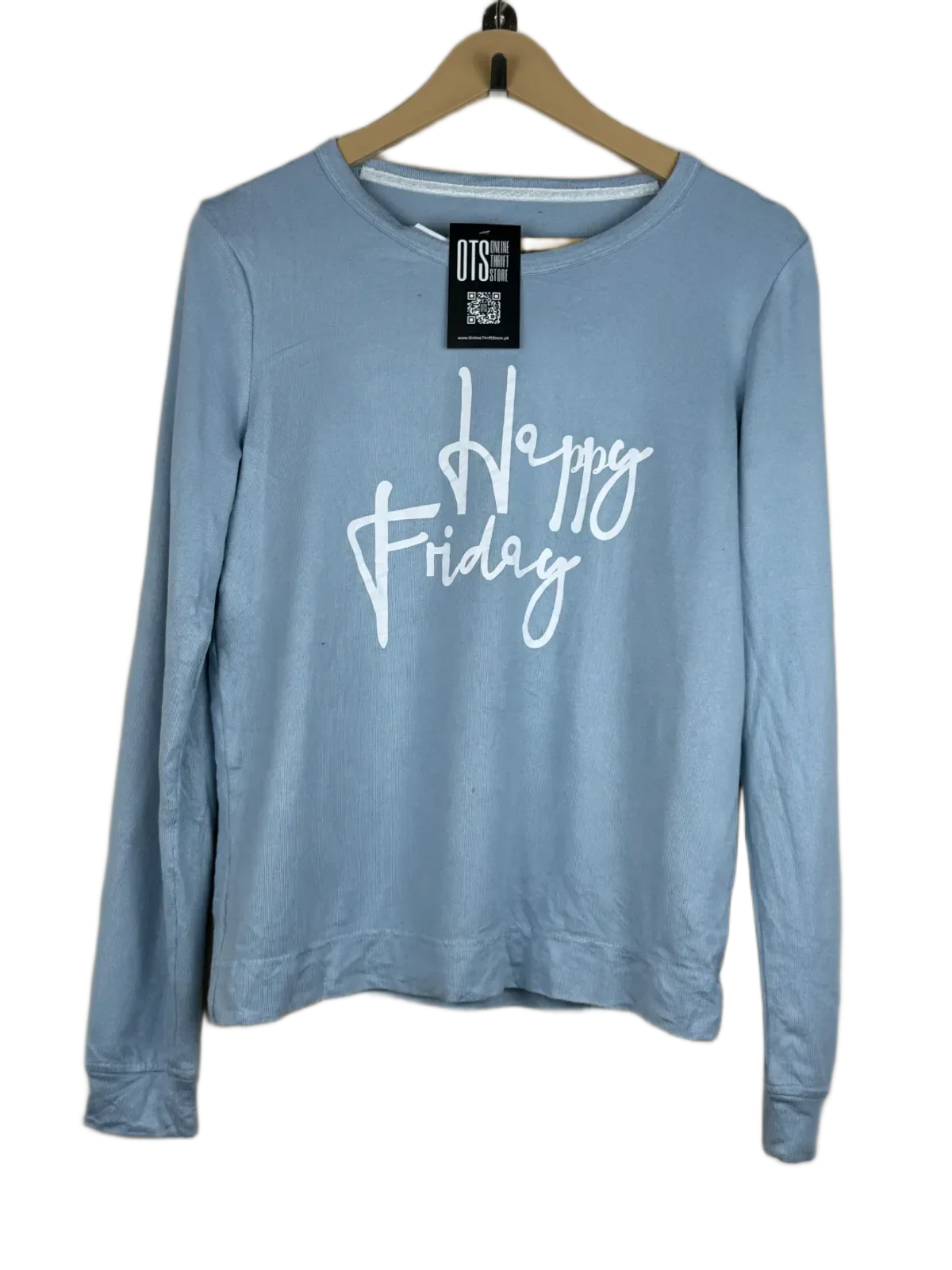 Preloved Premium Winter Knitted Tops by Sleepwear, SkyBlue Polyester for Women - OTS Thrift Shop Islamabad Pakistan