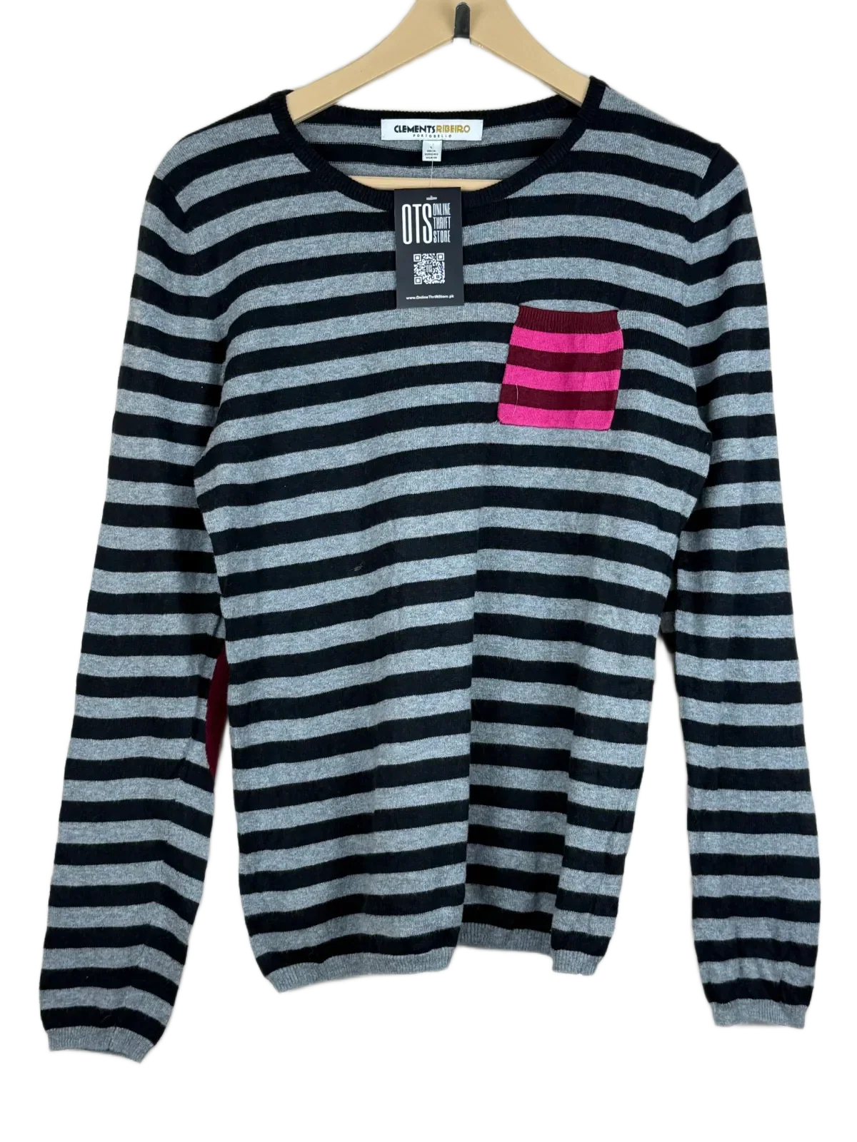 UK Imported secondhand Winter Knitted Tops - Clements Ribiro brand, Multi Cotton, Premium condition, for Women - Online Thrift Store Lahore Pakistan