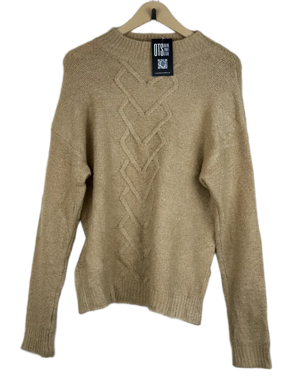 Shop Premium Winter Knitted Tops by George | Preloved Branded Clothes | Brown Acrylic | Women | OTS Thrift Store Karachi Pakistan