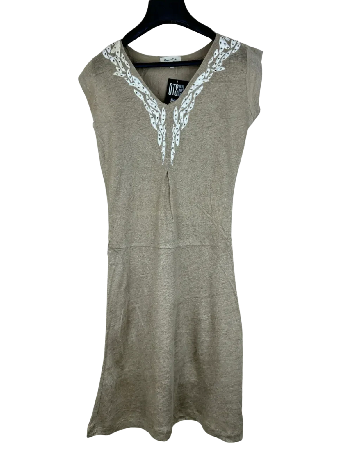 Preloved Excellent Winter Knitted Tops by Massimo Dutti, Beige Cotton for Women - OTS Thrift Shop Peshawar Pakistan