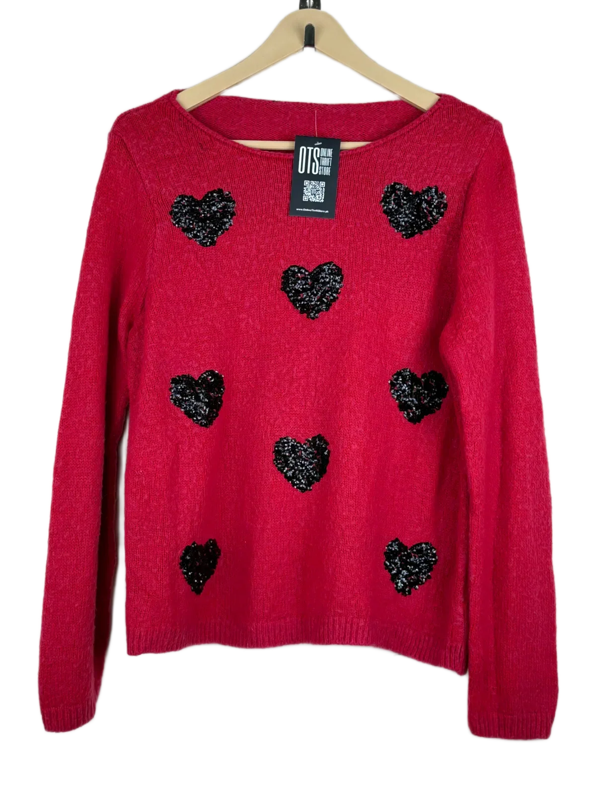 Winter Knitted Tops | George | Preloved Branded | Red Acrylic | Excellent | OTS Thrift Store Karachi Pakistan