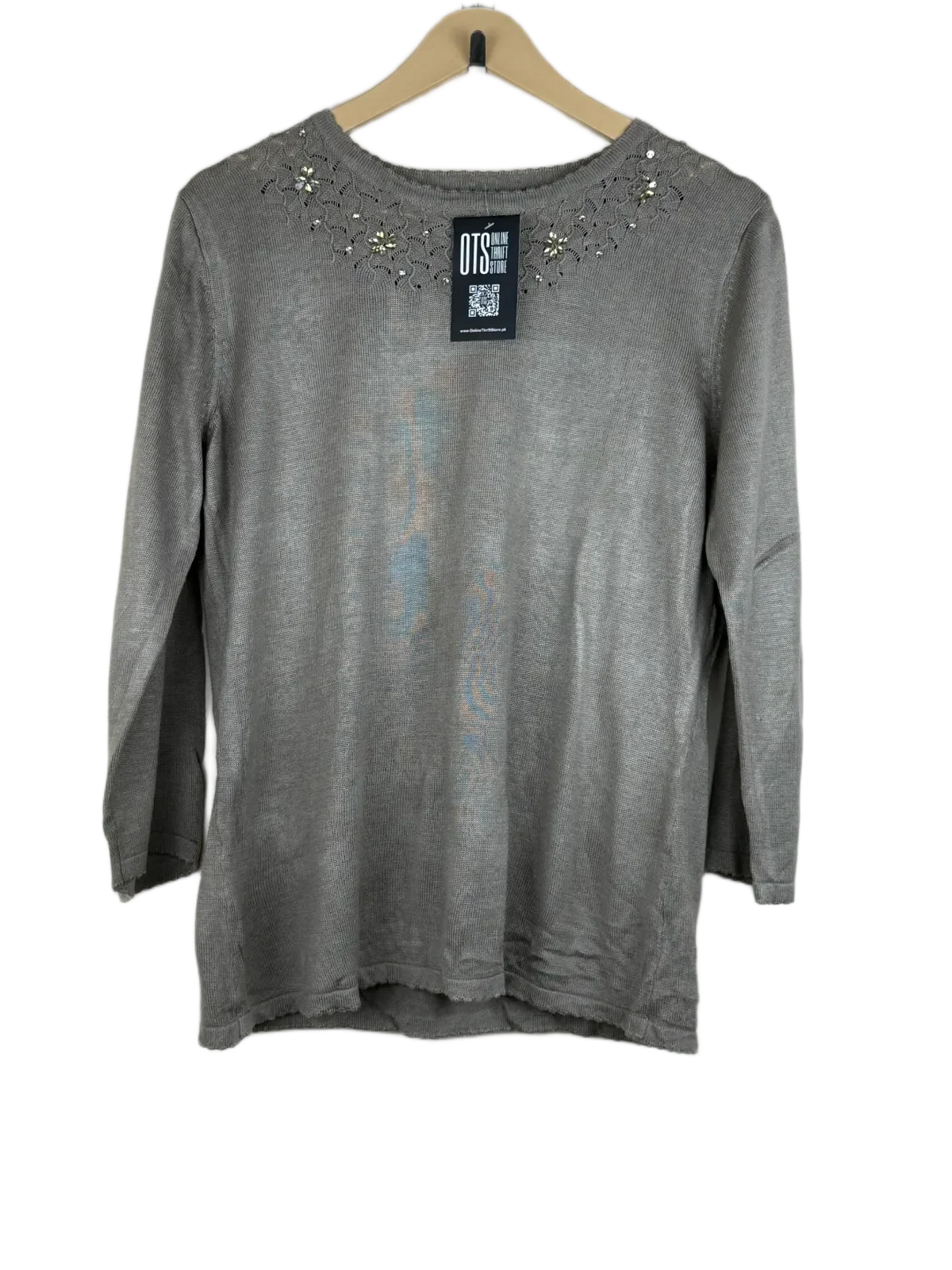 Winter Knitted Tops | Unknown | Preloved Branded | Gray Acrylic | Premium | OTS Thrift Store Karachi Pakistan