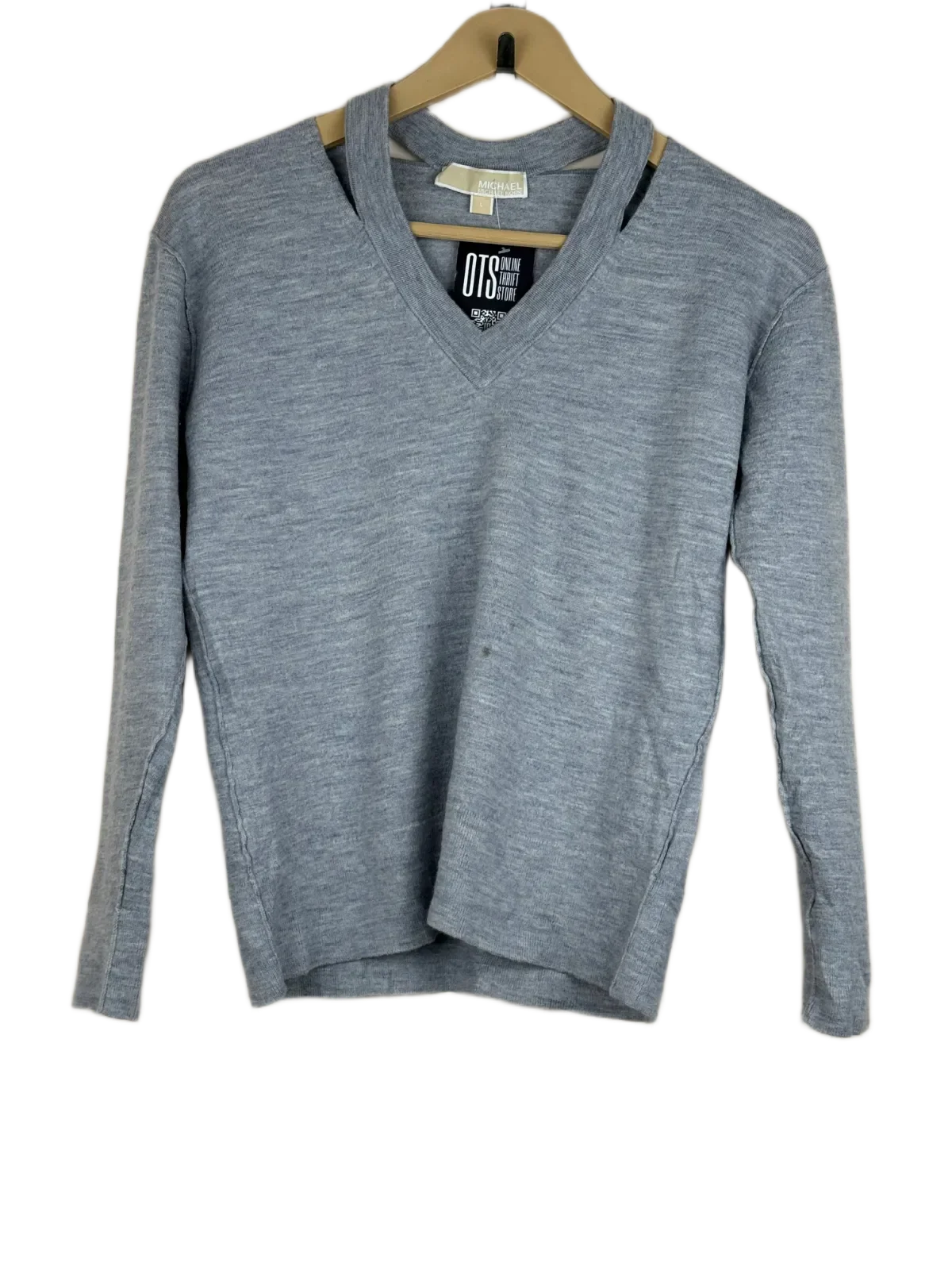 Shop Premium Winter Knitted Tops by Michael Kors | Preloved Branded Clothes | Grey Merinowolle | Women | OTS Thrift Store Islamabad Pakistan