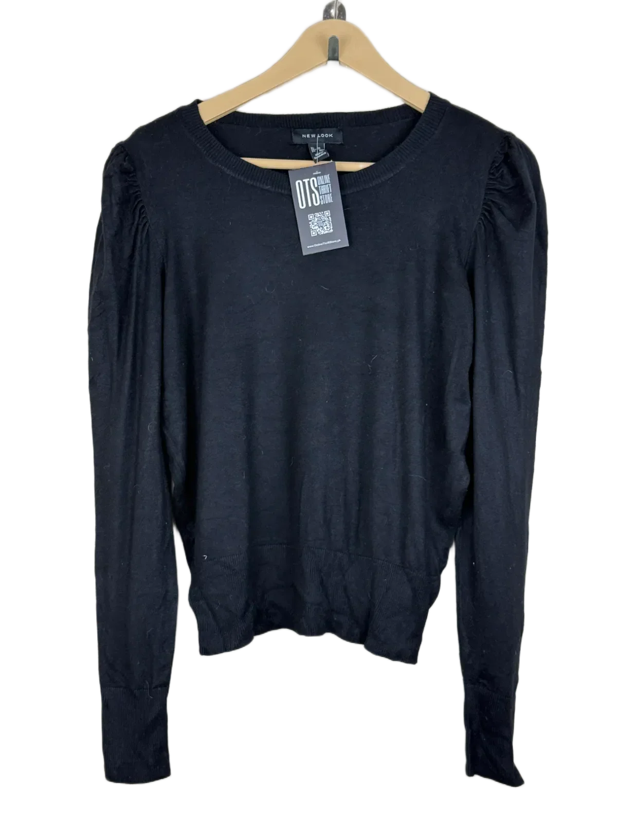 UK Imported secondhand Winter Knitted Tops - New Look brand, Black Viscose, Premium Plus condition, for Women - Online Thrift Store Lahore Pakistan