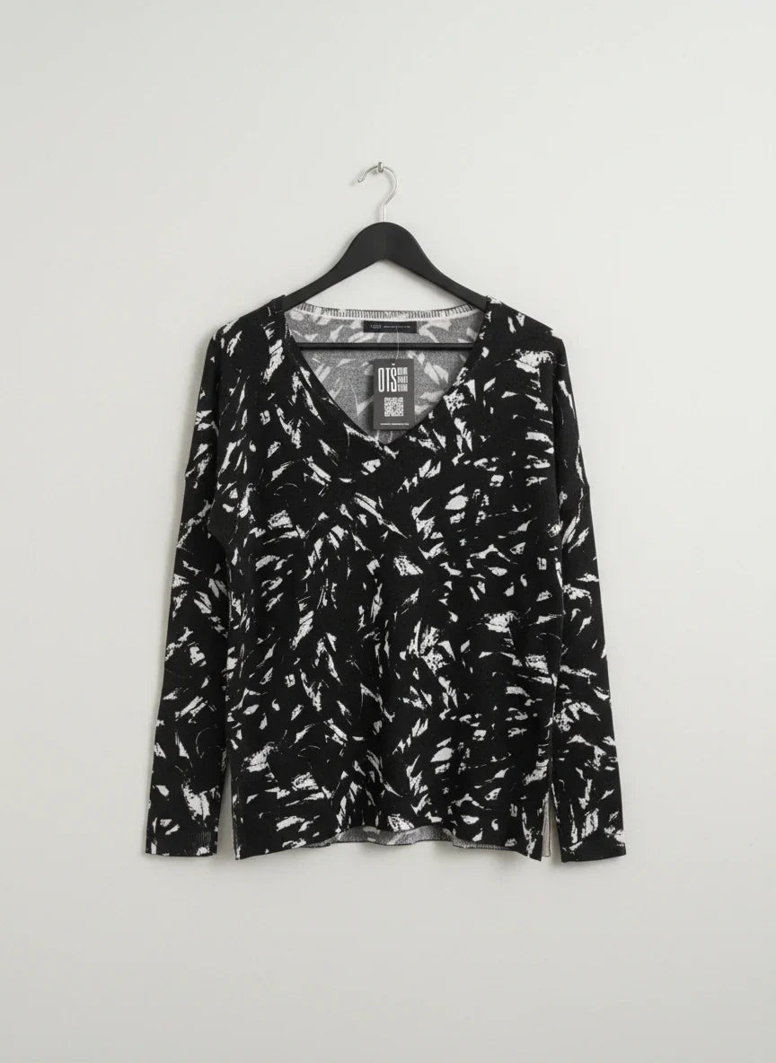 Shop Premium Winter Knitted Tops by Marks & Spencer | Preloved Branded Clothes | Black viscose | Women | OTS Thrift Store Karachi Pakistan