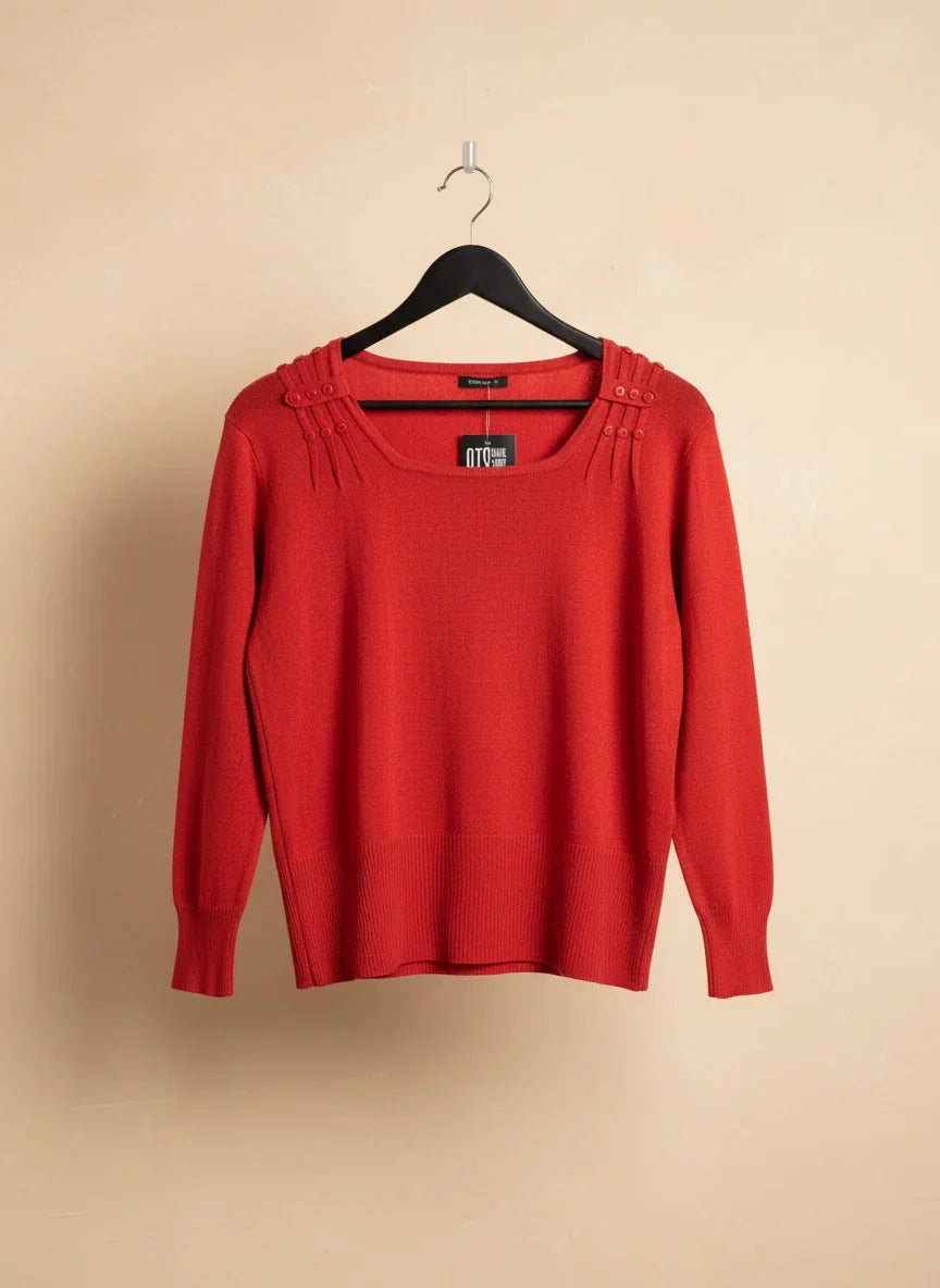 Shop Premium Winter Knitted Tops by Roman | Preloved Branded Clothes | Orange viscose | Women | OTS Thrift Store Lahore Pakistan