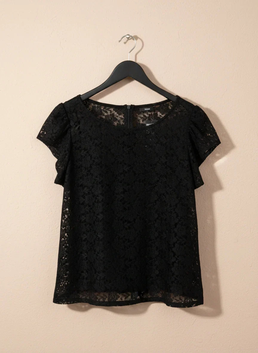 Preloved Premium Winter Knitted Tops by F&F, Black nylon for Women - OTS Thrift Shop Lahore Pakistan