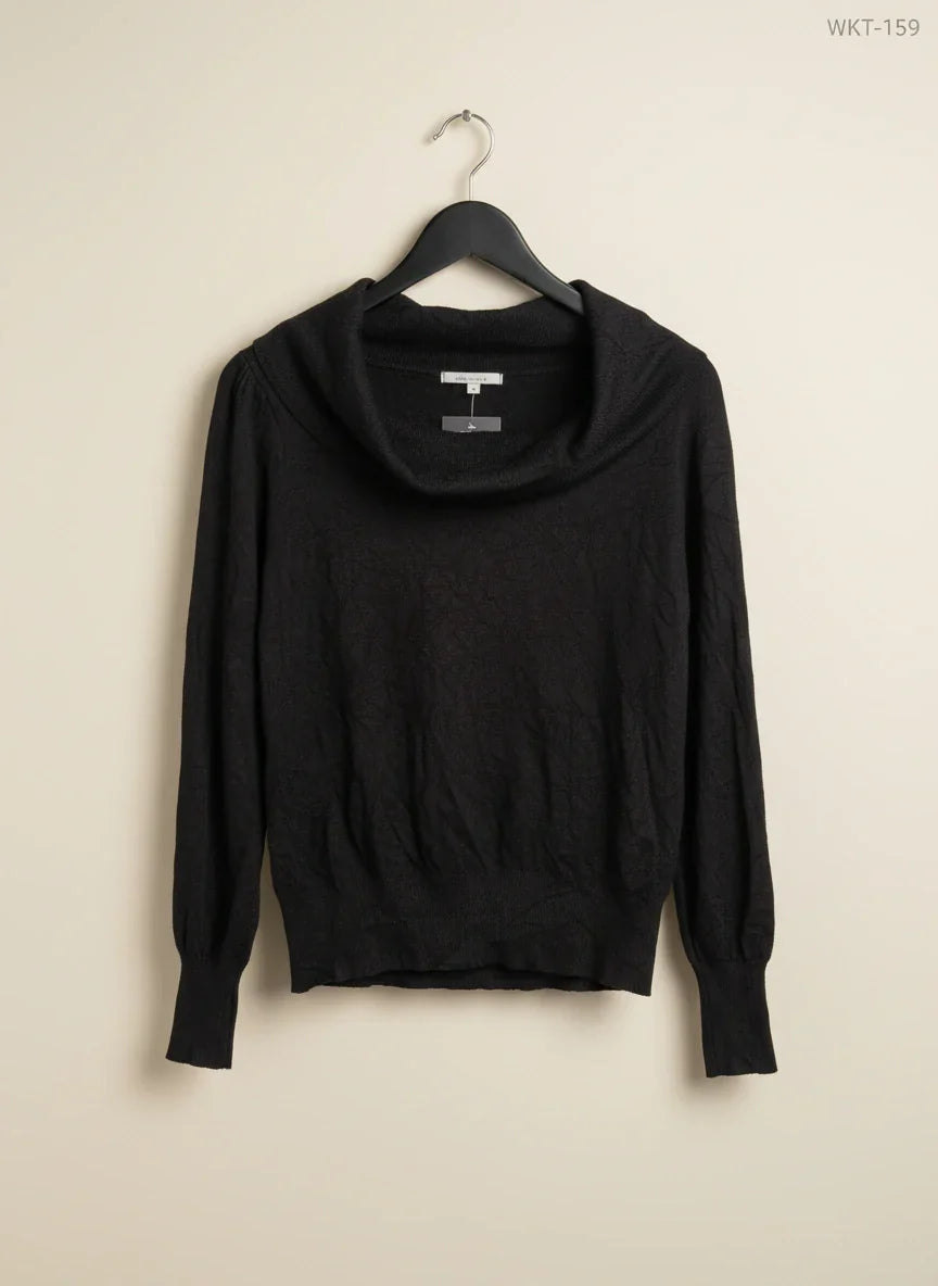 UK Imported secondhand Winter Knitted Tops - Marks & Spencer brand, Black viscose, Premium condition, for Women - Online Thrift Store Karachi Pakistan