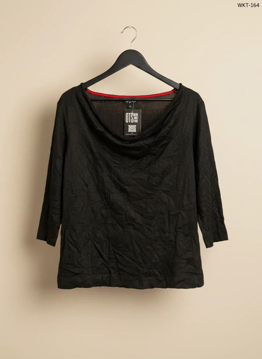 Preloved Premium Winter Knitted Tops by Per Una, Black viscose for Women - OTS Thrift Shop Peshawar Pakistan