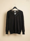 UK Imported secondhand Winter Knitted Tops - jaclynsmith brand, Black rayon, Good condition, for Women - Online Thrift Store Peshawar Pakistan