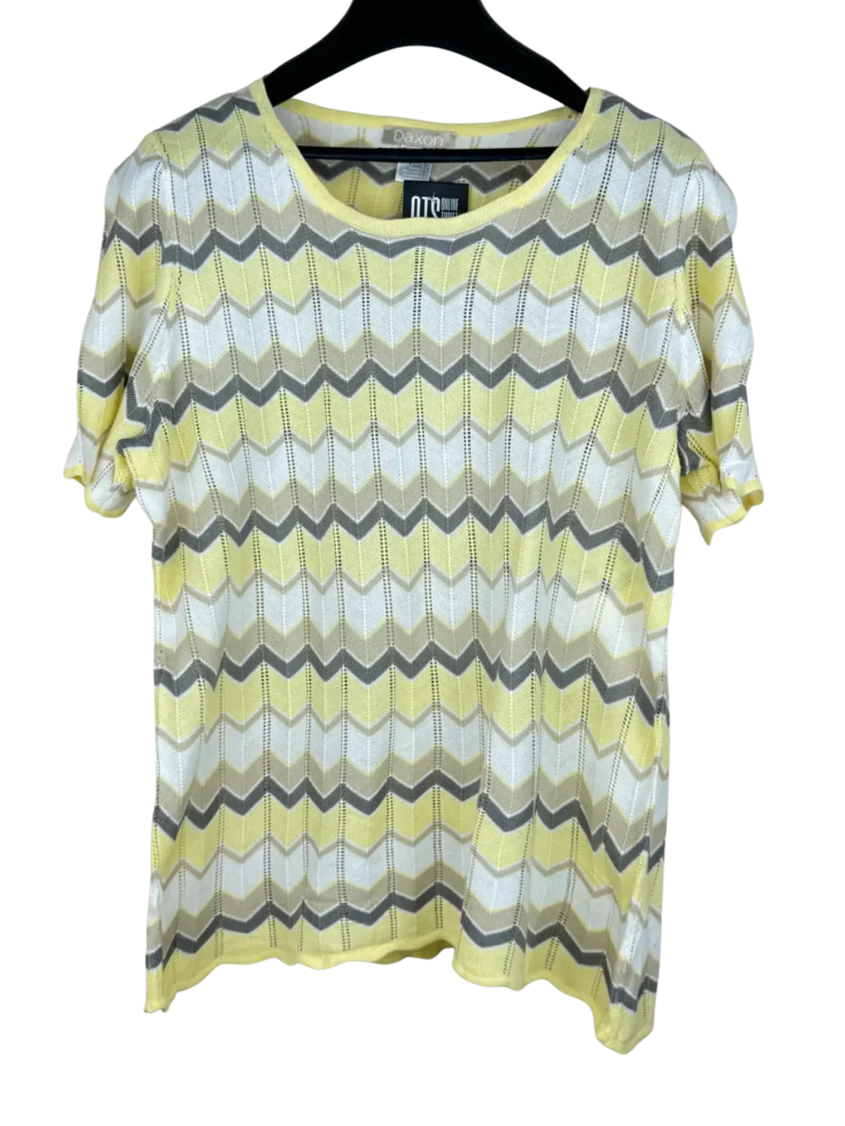 Shop Premium Plus Winter Knitted Tops by Daxon | Preloved Branded Clothes | Yellow Acrylic | Women | OTS Thrift Store Karachi Pakistan
