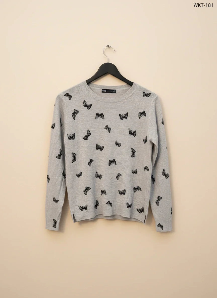 Secondhand Branded Winter Knitted Tops by Marks & Spencer, Gray acrylic fabric, Premium condition, for Women - Online Thrift Shop Islamabad Pakistan
