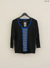 UK Imported secondhand Winter Knitted Tops - M&Co brand, black & blue viscose, Premium condition, for Women - Online Thrift Store Islamabad Pakistan
