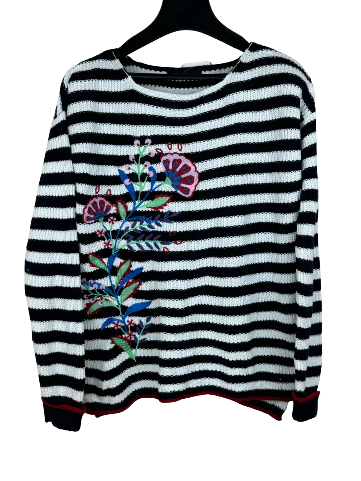 Preloved Premium Winter Knitted Tops by Marks & Spencer, Black & White Cotton for Women - OTS Thrift Shop Peshawar Pakistan