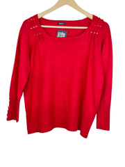 UK Imported secondhand Winter Knitted Tops - Roman brand, Red Viscose, Premium Plus condition, for Women - Online Thrift Store Karachi Pakistan