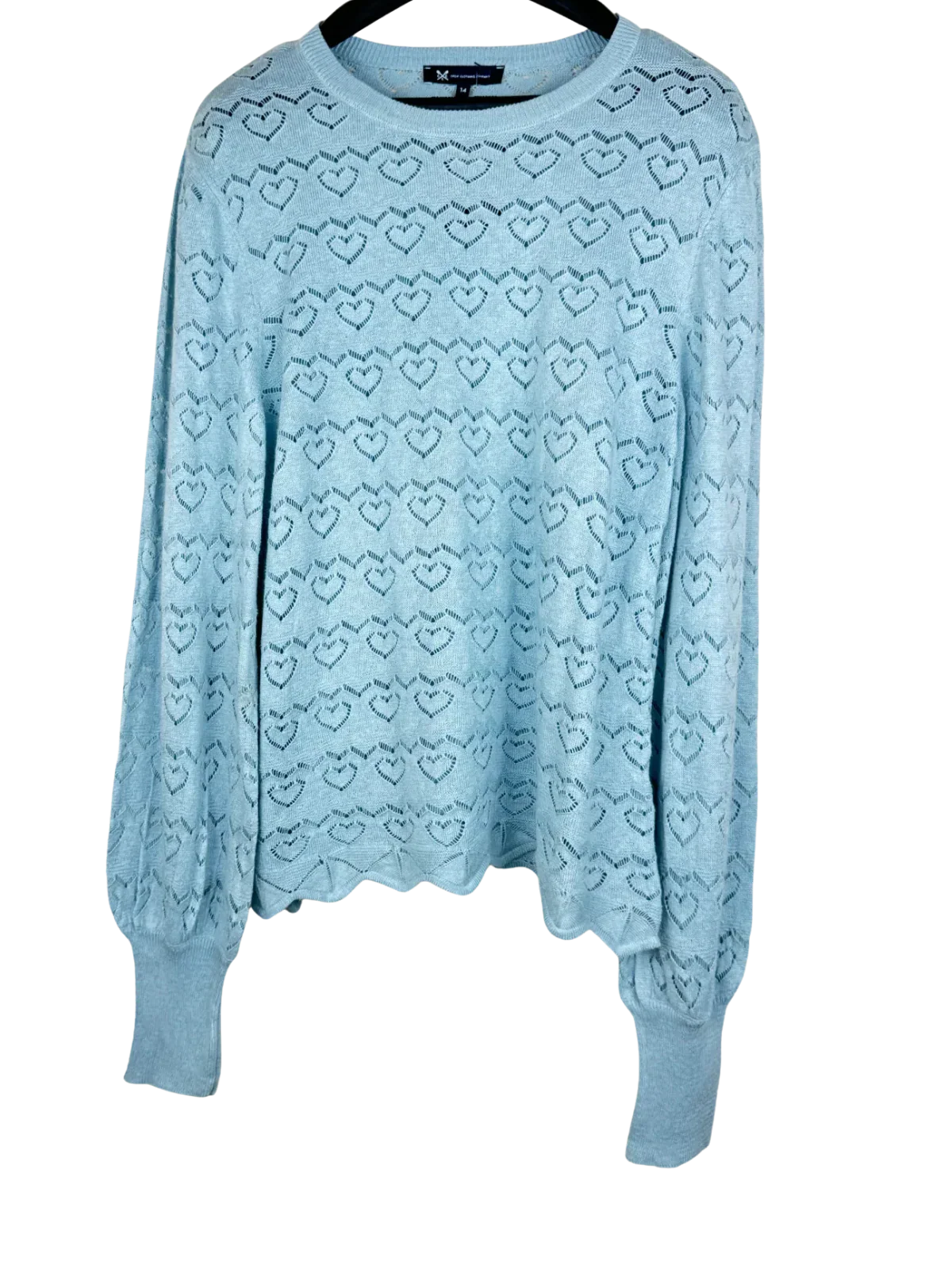 Preloved Premium Plus Winter Knitted Tops by Oscar B, Grey Acrylic & Cotton for Women - OTS Thrift Shop Lahore Pakistan