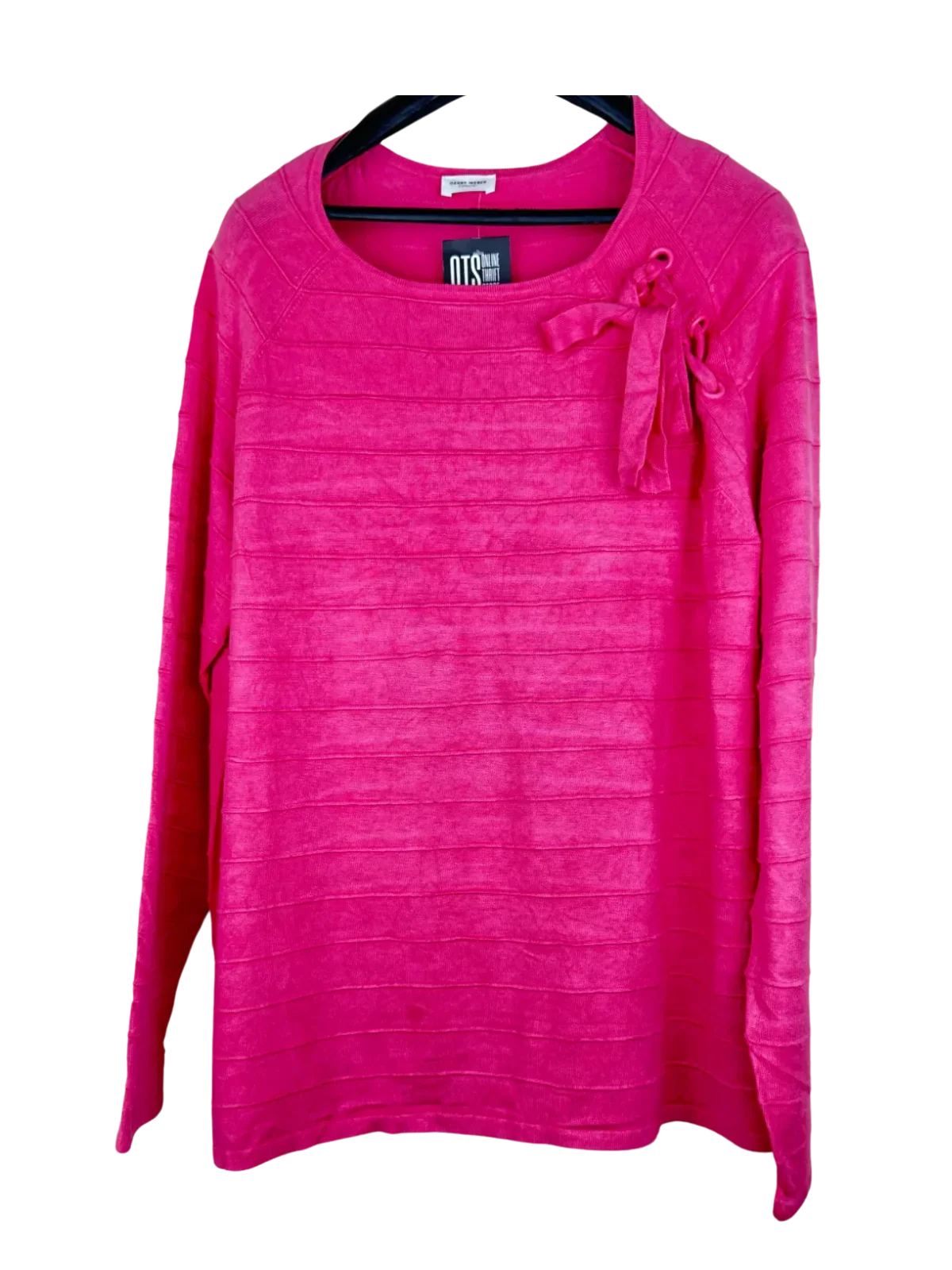 Shop Premium Winter Knitted Tops by Greey Weber | Preloved Branded Clothes | Burgundy Red Viscose | Women | OTS Thrift Store Lahore Pakistan
