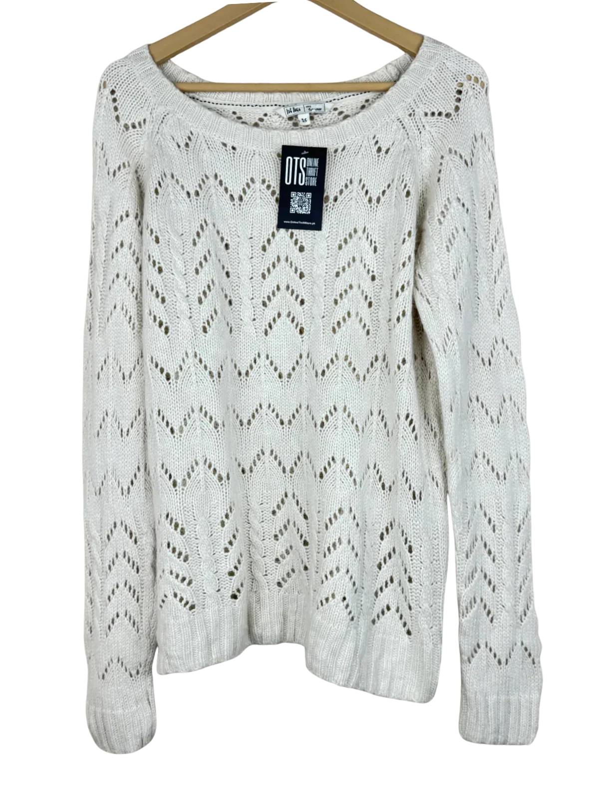 Winter Knitted Tops | Ralph Lauren | Preloved Branded | White Cotton | Excellent | OTS Thrift Store Lahore Pakistan