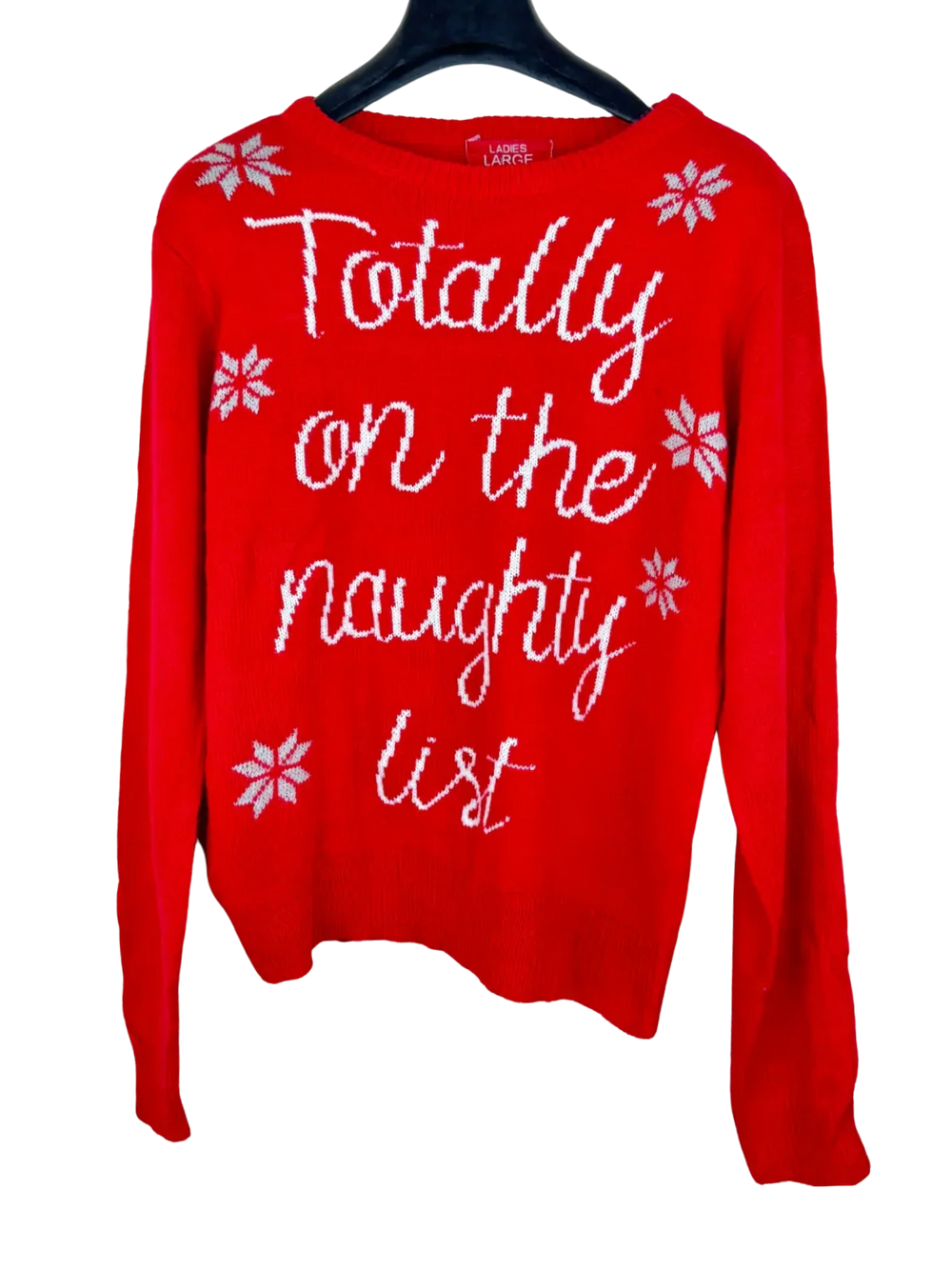 Shop Premium Plus Winter Knitted Tops by Ladies Large | Preloved Branded Clothes | Red Acrylic | Women | OTS Thrift Store Karachi Pakistan