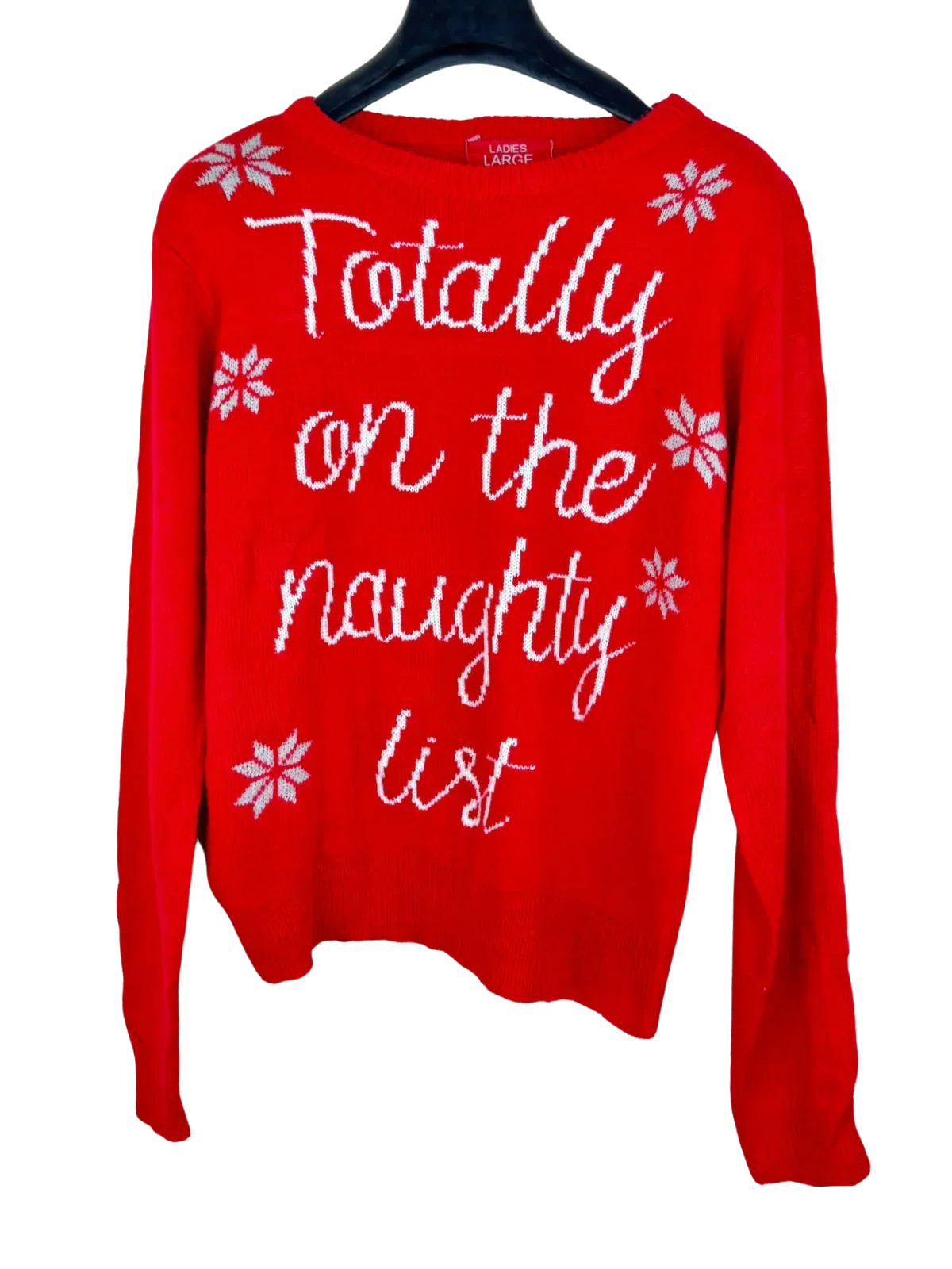 Shop Premium Plus Winter Knitted Tops by Ladies Large | Preloved Branded Clothes | Red Acrylic | Women | OTS Thrift Store Karachi Pakistan