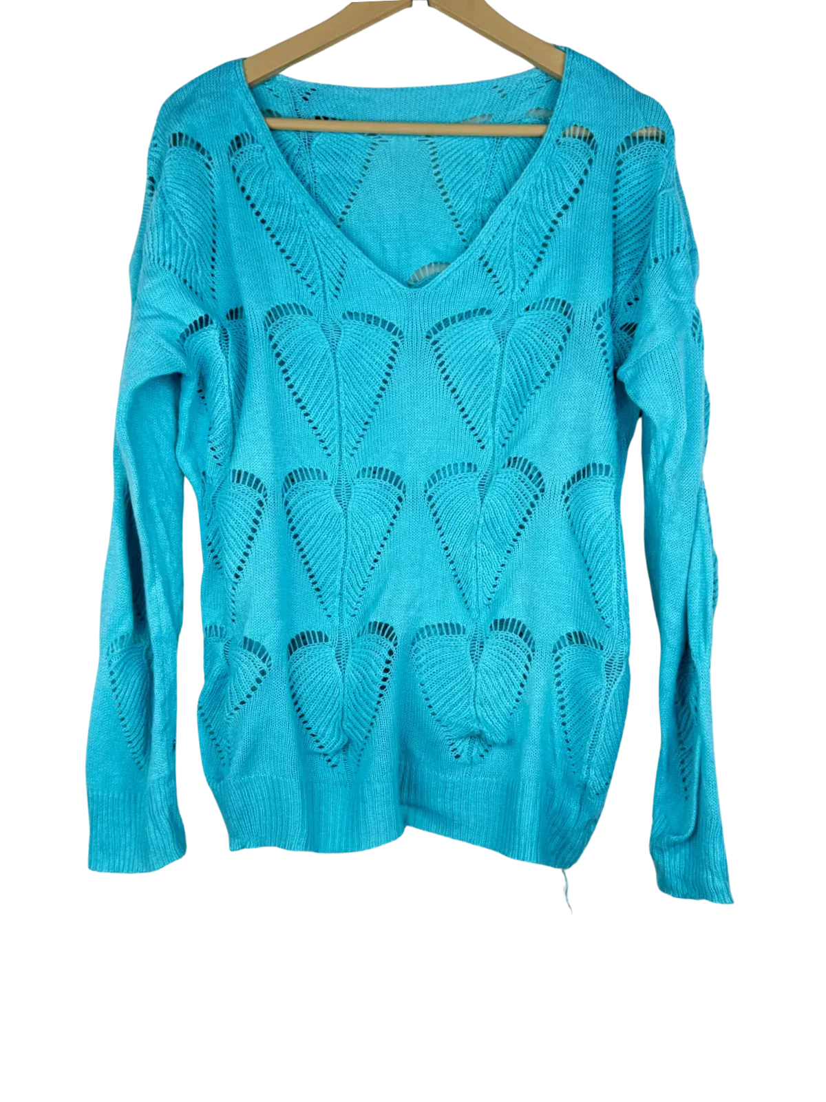 Shop Good Winter Knitted Tops by Unknown | Preloved Branded Clothes | LightGreen Polyester | Women | OTS Thrift Store Peshawar Pakistan