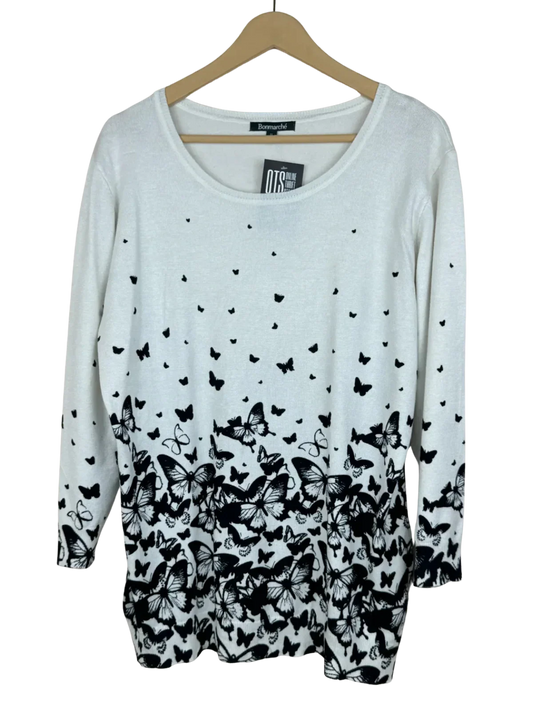 Premium Plus Condition Winter Knitted Tops | Preloved BonmarchÃ© | White Viscose | Thrift Shop for Women Karachi Pakistan | OTS