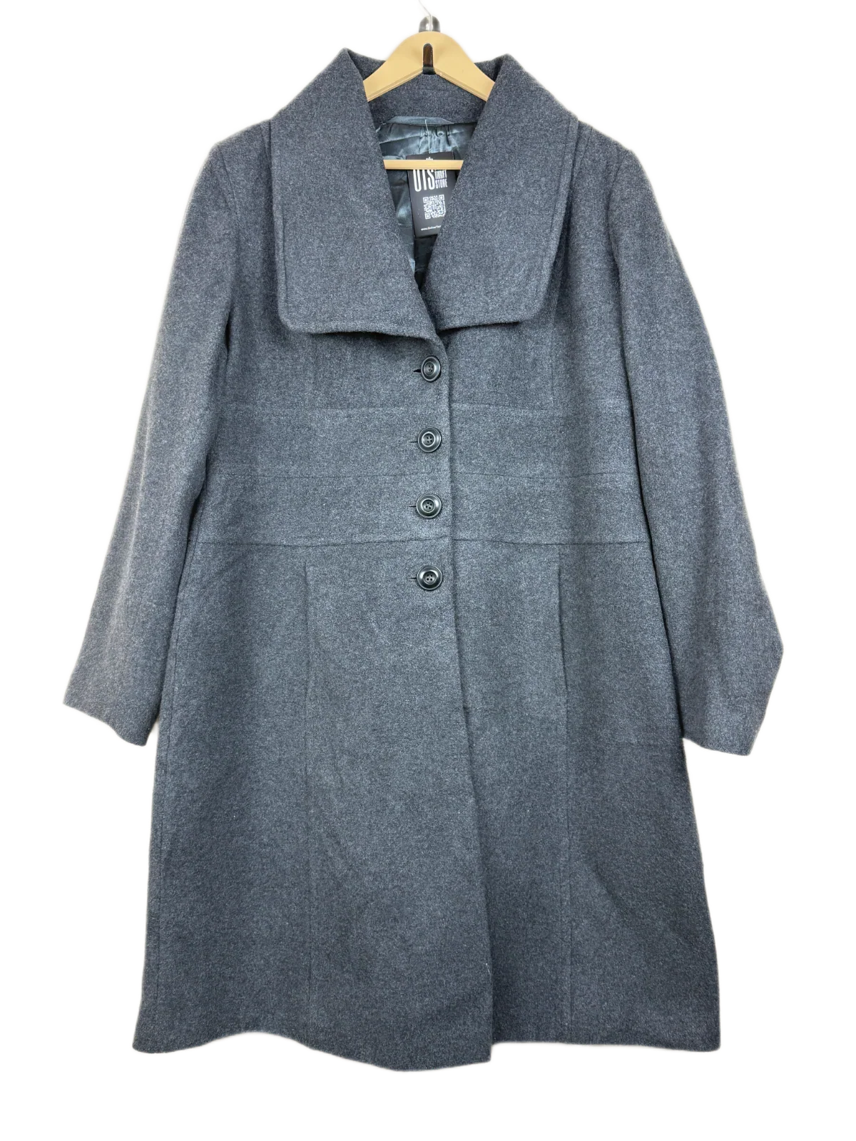 Secondhand Branded Winter Long Cardigans by Unknown, Gray Wool + Polyester fabric, Premium condition, for Women - Online Thrift Shop Lahore Pakistan