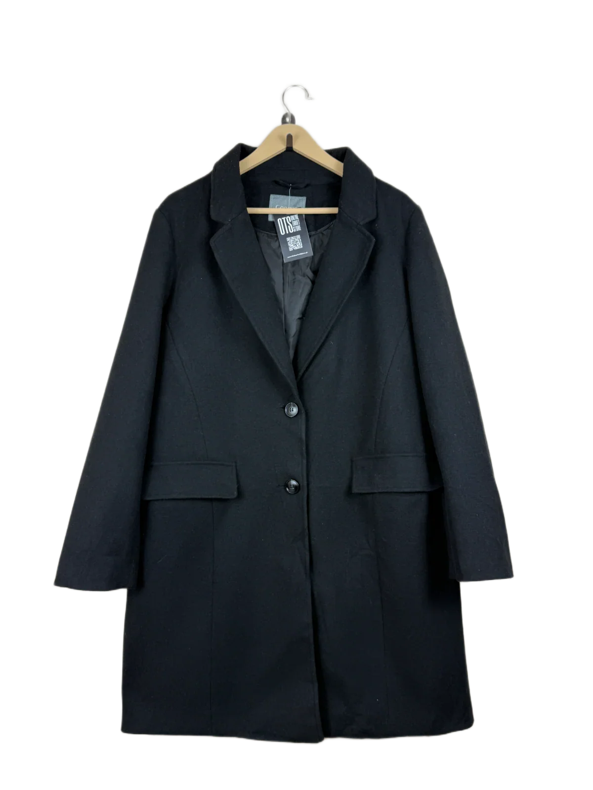 Shop Excellent Winter Long Cardigans by George | Preloved Branded Clothes | Black Polyester | Women | OTS Thrift Store Islamabad Pakistan