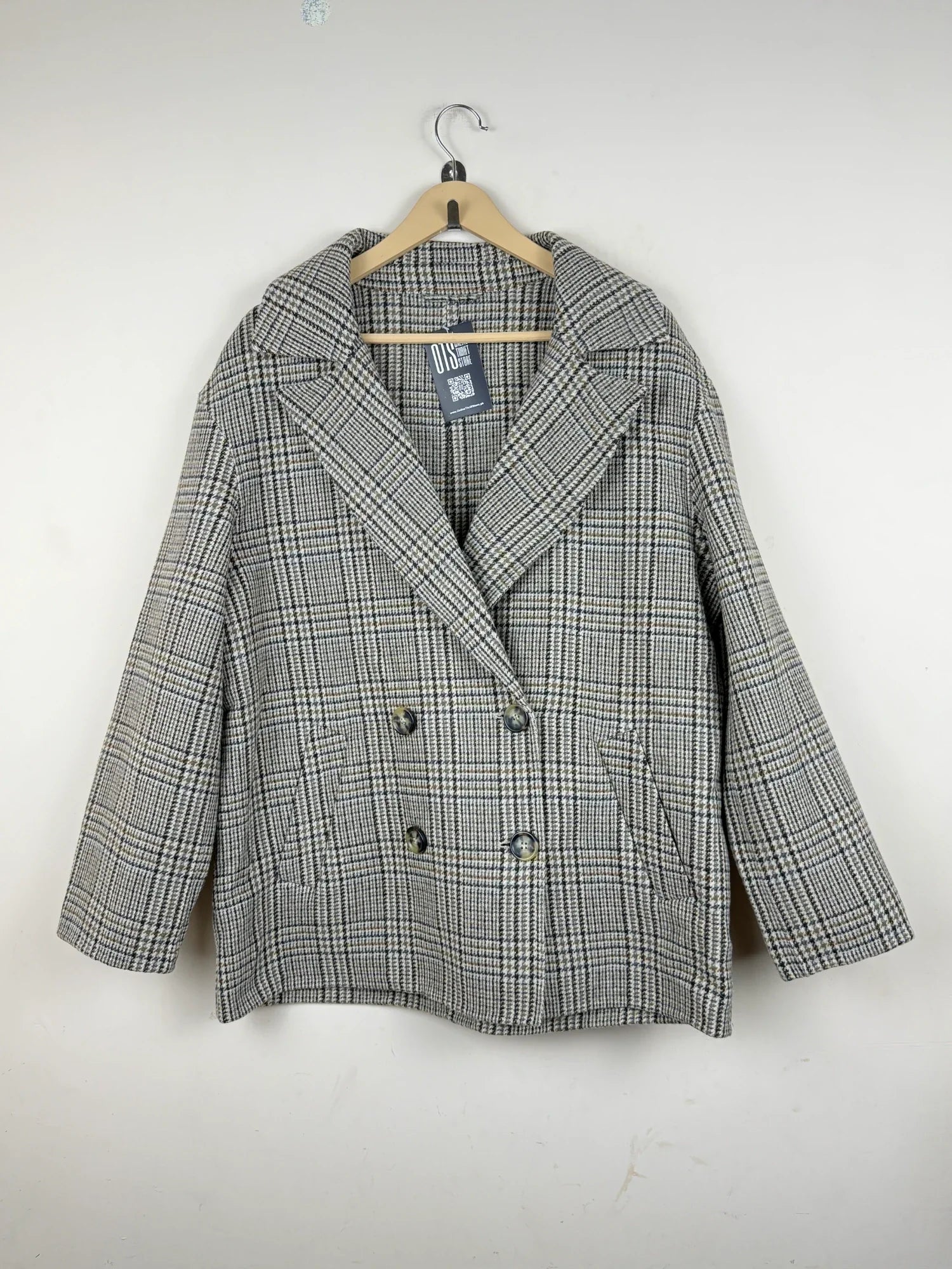 Premium Condition Women's Winter Long Coat | Preloved & Other Stories | Gray Wool | Thrift Shop for Women Lahore Pakistan | OTS
