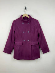 Premium Condition Women's Winter Long Coat | Preloved EWM | Purple Polyester | Thrift Shop for Women Lahore Pakistan | OTS