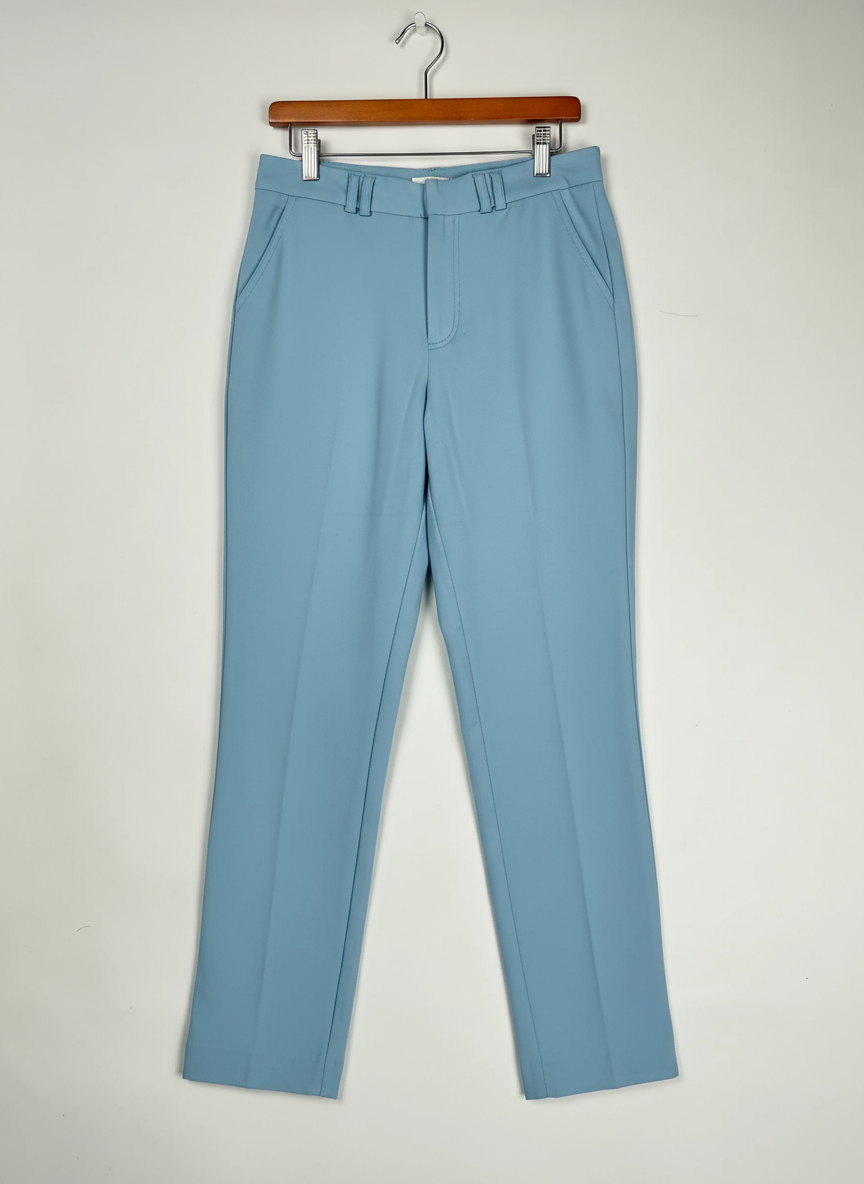 UK Imported secondhand Womens Pants & Trousers - Stradivarius brand, SkyBlue Polyester, Premium condition, for Women - Online Thrift Store Peshawar Pakistan