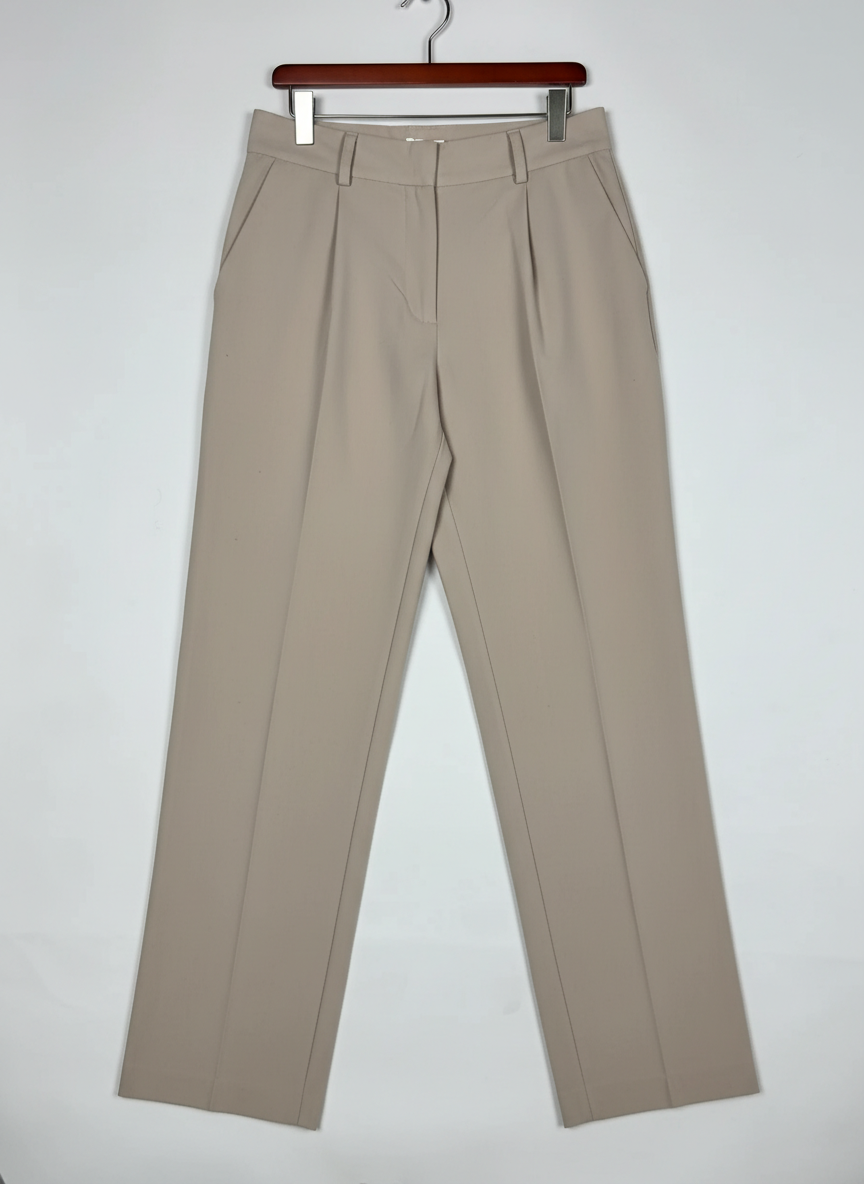 Shop Excellent Womens Pants & Trousers by Na KD | Preloved Branded Clothes | Beige Polyester | Women | OTS Thrift Store Karachi Pakistan