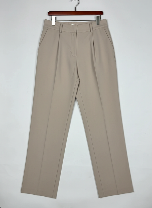 Shop Excellent Womens Pants & Trousers by Na KD | Preloved Branded Clothes | Beige Polyester | Women | OTS Thrift Store Karachi Pakistan