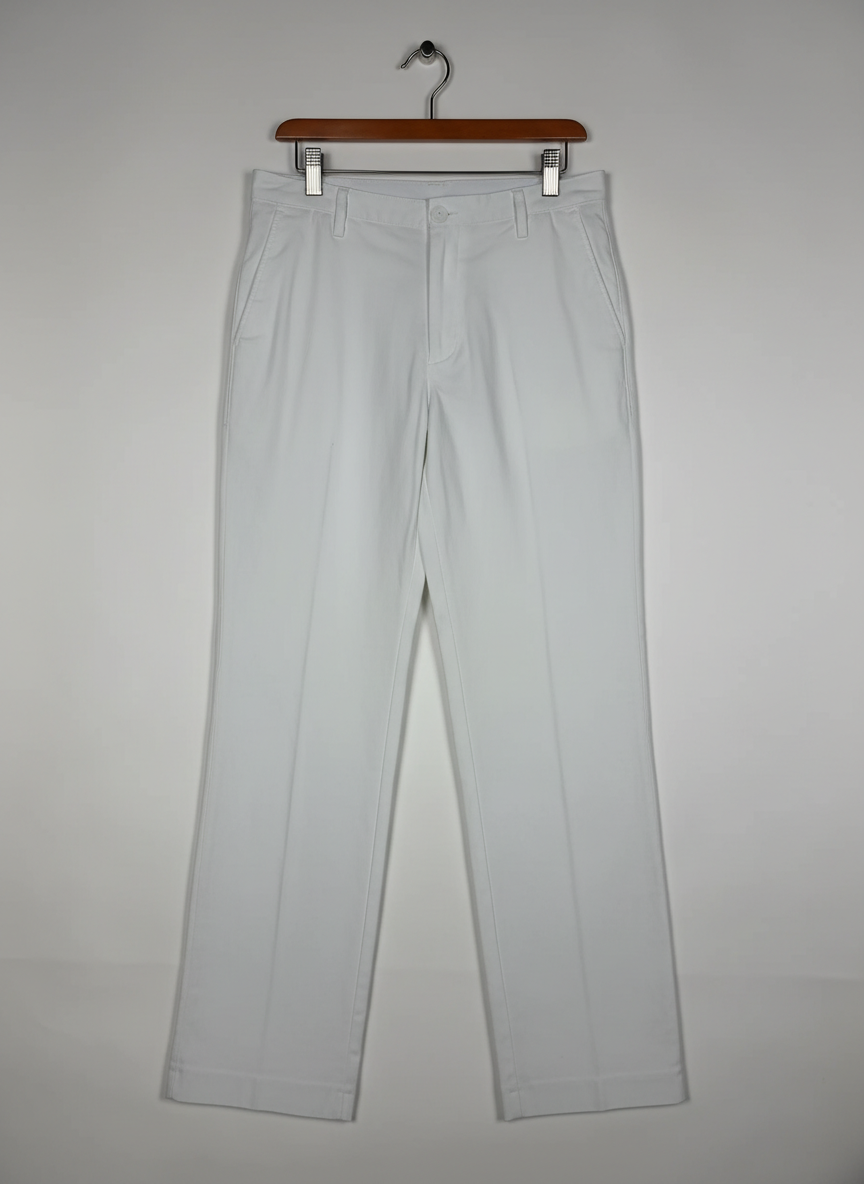 Secondhand Branded Womens Pants & Trousers by Sheego, White Polyester fabric, Excellent condition, for Women - Online Thrift Shop Islamabad Pakistan