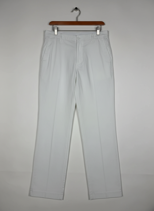 Secondhand Branded Womens Pants & Trousers by Sheego, White Polyester fabric, Excellent condition, for Women - Online Thrift Shop Islamabad Pakistan