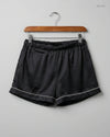 Secondhand Branded Womens Shorts by PRETTYLITTLETHING, Black SILK fabric, Good condition, for Women - Online Thrift Shop Peshawar Pakistan
