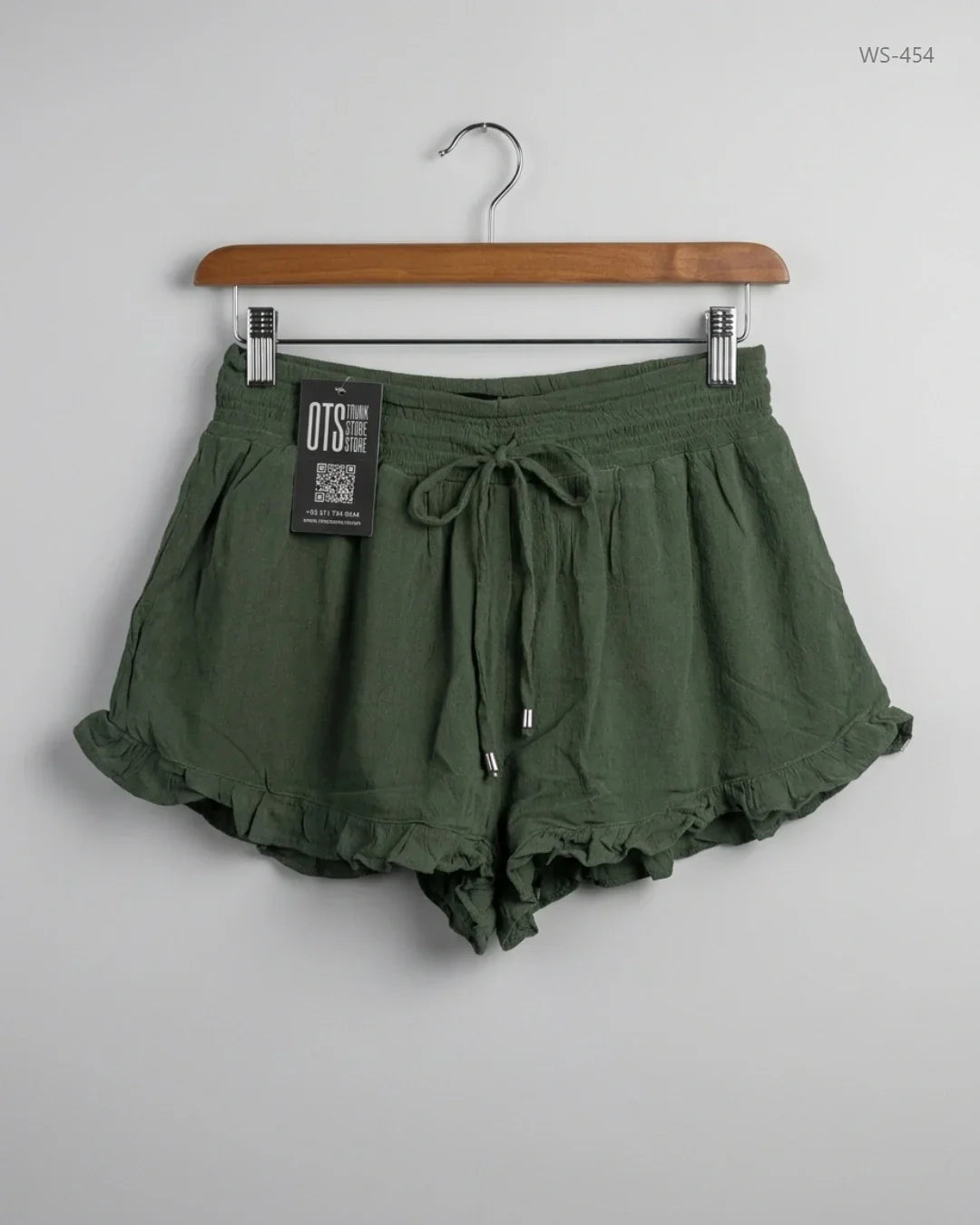 Preloved Premium Womens Shorts by New Look, Olive Viscose for Women - OTS Thrift Shop Peshawar Pakistan
