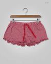 Shop Premium Womens Shorts by LOVE TO LOUNGE | Preloved Branded Clothes | Red Cotton | Women | OTS Thrift Store Karachi Pakistan