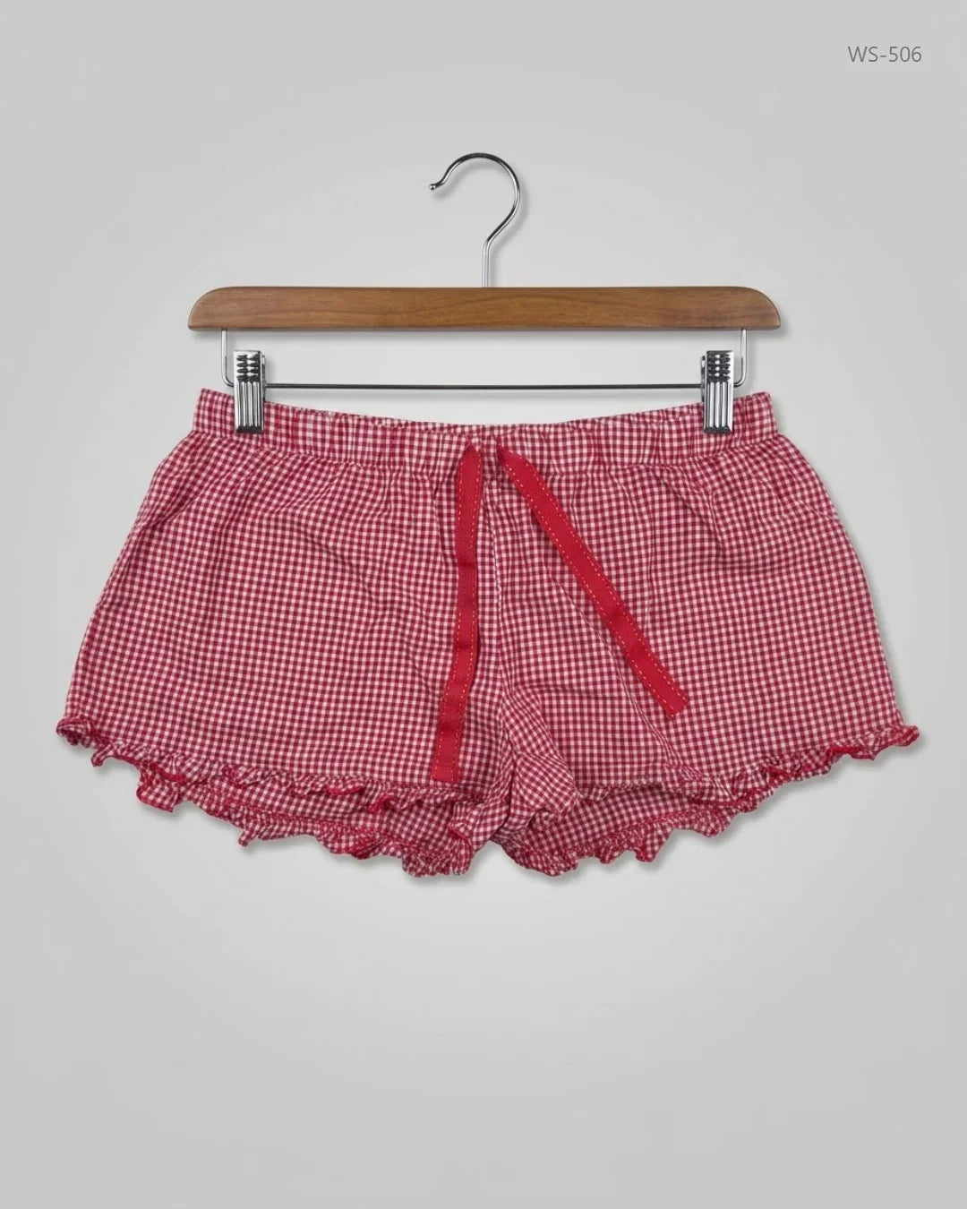 Shop Premium Womens Shorts by LOVE TO LOUNGE | Preloved Branded Clothes | Red Cotton | Women | OTS Thrift Store Karachi Pakistan