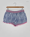 Womens Shorts | Papaya | Preloved Branded | Blue & White Viscose | Premium | OTS Thrift Store Islamabad Pakistan