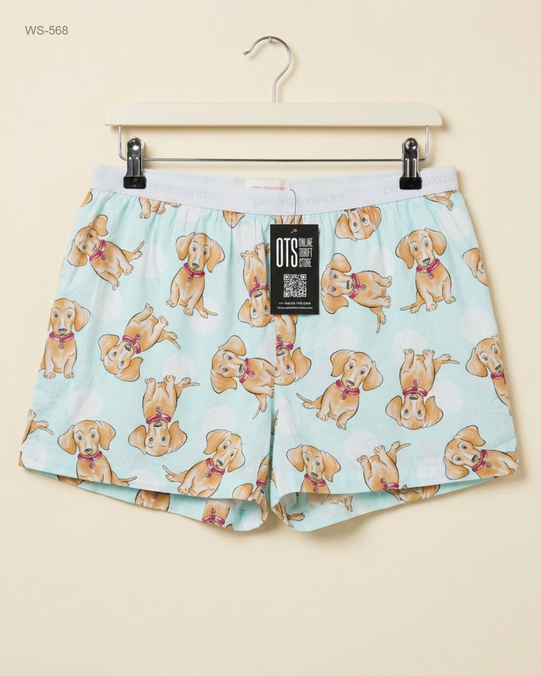 UK Imported secondhand Womens Shorts - Peter Alexander brand, Cyan Cotton, Premium Plus condition, for Womens - Online Thrift Store Lahore Pakistan