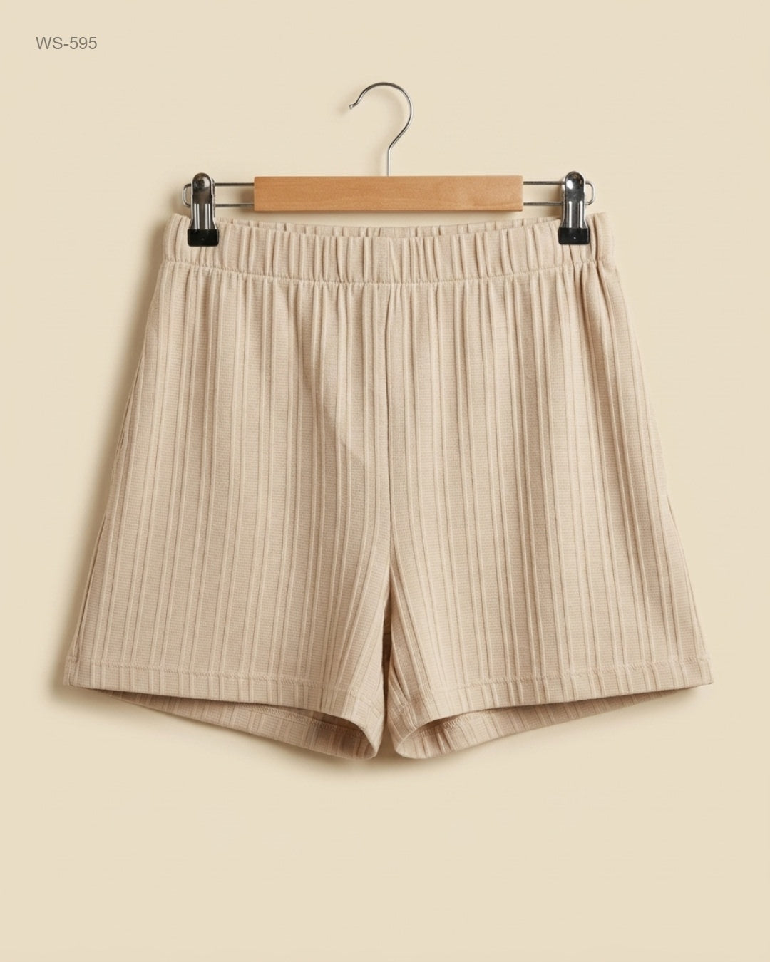 UK Imported secondhand Womens Shorts - Shein brand, Beige Polyester, Premium condition, for Womens - Online Thrift Store Karachi Pakistan