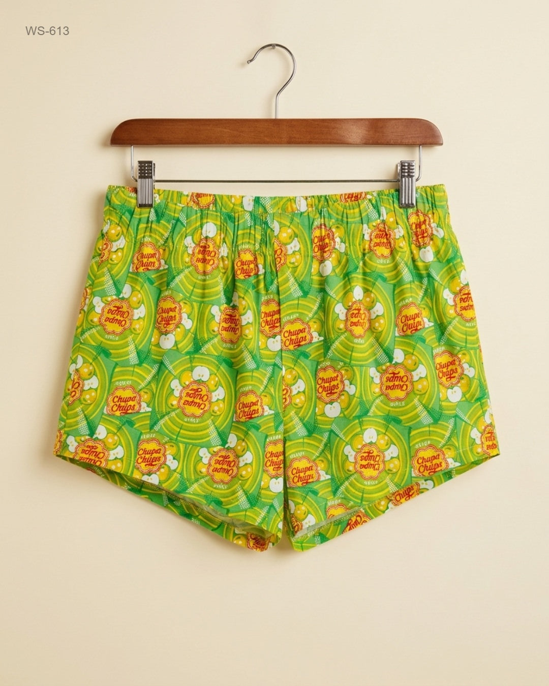 UK Imported secondhand Womens Shorts - chupa chups brand, Green Cotton, Premium condition, for Womens - Online Thrift Store Lahore Pakistan