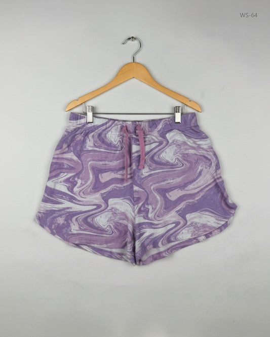 Preloved Premium Womens Shorts by Cut Label, Purple Cotton for Women - OTS Thrift Shop Islamabad Pakistan