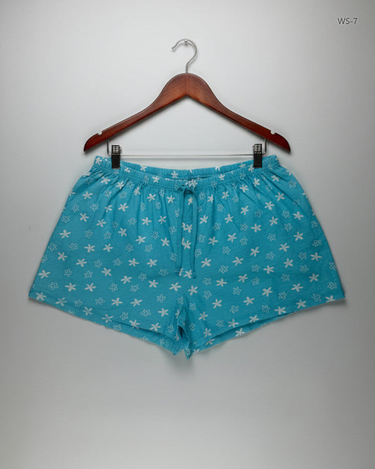 Preloved Premium Womens Shorts by Cut Lable, Cyan Cotton for Women - OTS Thrift Shop Islamabad Pakistan