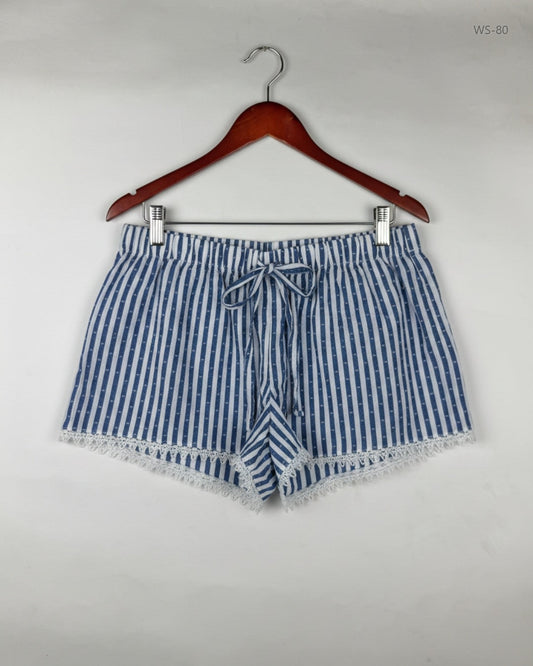 UK Imported secondhand Womens Shorts - LOVE TO LOUNGE brand, Blue Cotton, Premium condition, for Women - Online Thrift Store Karachi Pakistan