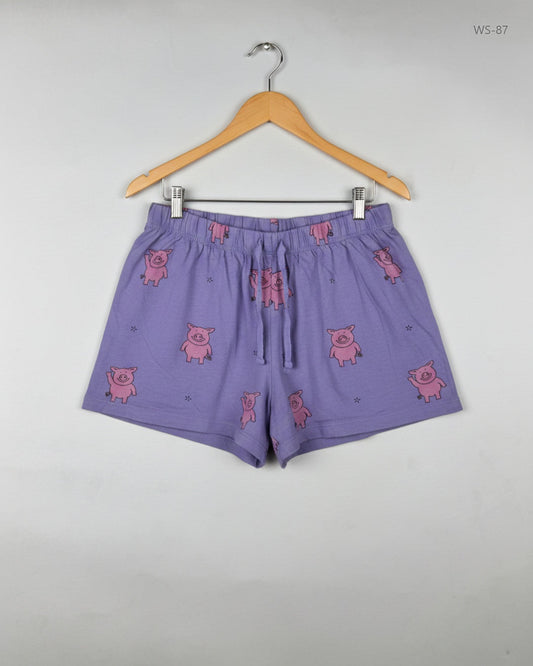 Womens Shorts | Marks & Spencer | Preloved Branded | Purple Cotton | Premium | OTS Thrift Store Karachi Pakistan