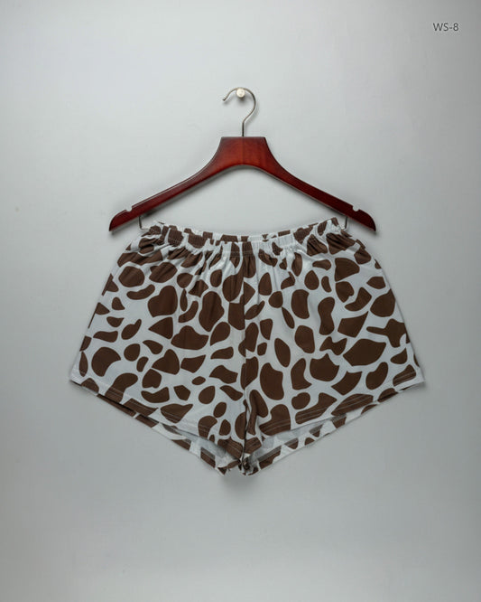 Shop Excellent Womens Shorts by Cut Lable | Preloved Branded Clothes | Brown & White Polyester | Women | OTS Thrift Store Islamabad Pakistan